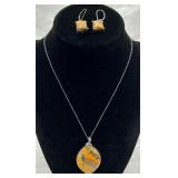 Sterling 925 Bumblebee Jasper Necklace & Earrings