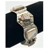 Vintage Abalone Bracelet from Mexico, "ALPACA"