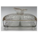 Vintage Jeannette Glass Butterfly Trinket Box