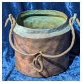 Antique Copper Pot w/Wrought Iron Handle