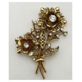 Vintage Golden Flower Pin