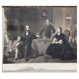 Vintage "Lincoln And His Family" Print w/ Frame