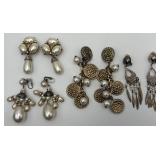 4 Pairs Of Gold Toned Fashion Clip on Earrings