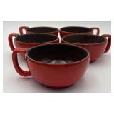 Set of 5 Frankoma Pottery Handled Soup Cups
