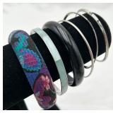 Variety of Bangle & 1 Cuff Bracelets