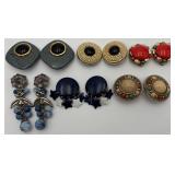 Lot of 6 Pairs Of Clip On Fashion Earrings