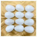 12 Vintage Blown Glass Eggs