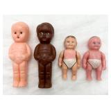 4 Vintage Celluloid & Plastic Babies