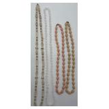 Lot Of 4 Plastic Beaded Fashion Necklaces