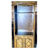 *Oak & Burl Inlay Bookcase/Entertainment Section