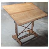 *Vintage Adjustable Wood Drafting Table
