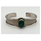 Sterling Silver & Malachite Cuff Bracelet