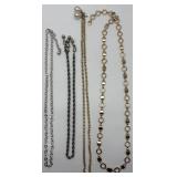 Lot Of 4 Decorative Chain Metal Belts