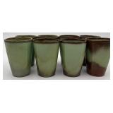 8 Vtg. Frankoma Pottery ï¿½Lazybonesï¿½ Tumblers