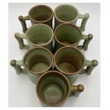 Set of 7 Frankoma Pottery Plainsman Coffee Mugs