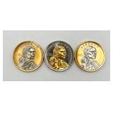 3 Colorized Sacagawea $1 Coins