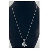 Beautiful Tanzanite, Diamond & Sterling Necklace