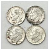 4 1964 Silver Dimes