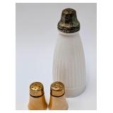 Antique Salt & Pepper w/ Large Milk Glass Shaker