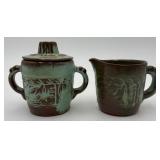 Set of Vtg. Frankoma Pottery Cream & Sugar Jars