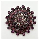 Vintage Purple Stone Dome Pin/Brooch