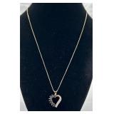Ross Simons Sterling & Sapphire Heart Necklace