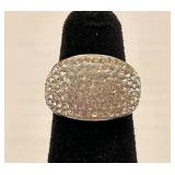 Stunning Sterling Silver & Pavï¿½ CZ Dome Ring