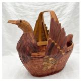 Vintage Boho Shanghai Weave Duck Basket