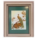 Vintage Wheat Stalk On Silk Collage Art Piece