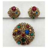 Vintage ï¿½West Germanyï¿½ Pin/Brooch & Ear Clips