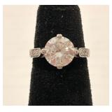 Sterling Silver & CZ Solitaire Ring