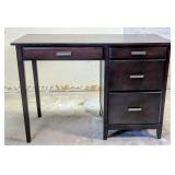 *Richly Stained Computer Desk w/Office Chairs