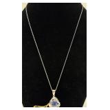 O.F. 925 Sterling & Tanzanite Zoisite Necklace