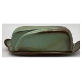 Vtg. Frankoma ï¿½Plainsmanï¿½ Covered Butter Dish