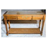 *Vintage Console Table w/Glass & Cane Top