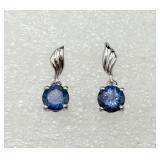 Lovely Tanzanite & Sterling Silver Earrings