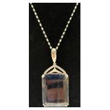 Amazing 925 O.F. Blue Sapphire & Diamond Necklace