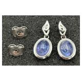 Lovely Pair of 925 SS Tanzanite Zoisite Earrings