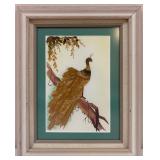 Vintage Wheat Stalk On Silk Collage Art Piece