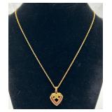 Danbury Mint ï¿½A Dozen Rubiesï¿½ Heart Necklace