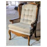 *Vintage Wingback Chair w/Rattan Sides