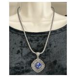 Sterling Silver & Lapis Lazuli Pendant & Necklace