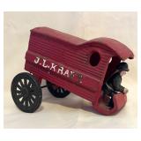 Vintage Cast Iron J.L. Kraft Delivery Wagon