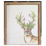 *Vintage Holiday Buck Canvas w/Rustic Wood Frame
