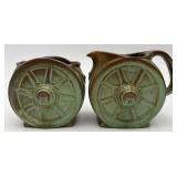 Set of Vtg. Frankoma Wagon Wheel Cream &Sugar Jars