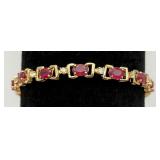 Stunning 925 Y.R. Ruby & Diamond Bracelet