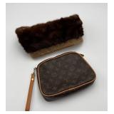 VTG Brown Fur Collar and Small Hand Bag