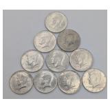 10- 1967 Kennedy Half Dollars: 40% Silver