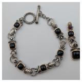 14K Gold, Sterling, & Onyx Bracelet and Pendant
