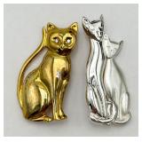 Pair of Cat Pins/Brooches